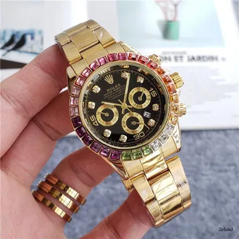 

rolex- Luxury Brand quartz women Watches Quartz Watch Stainless Steel Strap wristwatch classic business dress men watch 574