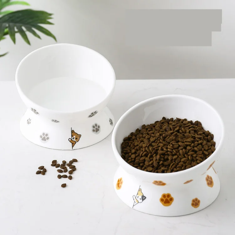 

Cartoon Pet Feeder Bowl Cute Shape High-foot Single Mouth Skidproof Ceramic Dog Cat Food Bowl Pet Products Drinking Bowl