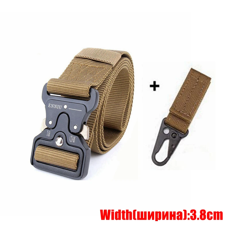 elastic belt for men 5.0CM Wide Army Belt Tactical Military Nylon Waist Belts Quick Release Outdoor Hunting Training Strong Metal Buckle Police Mens black belt with holes Belts