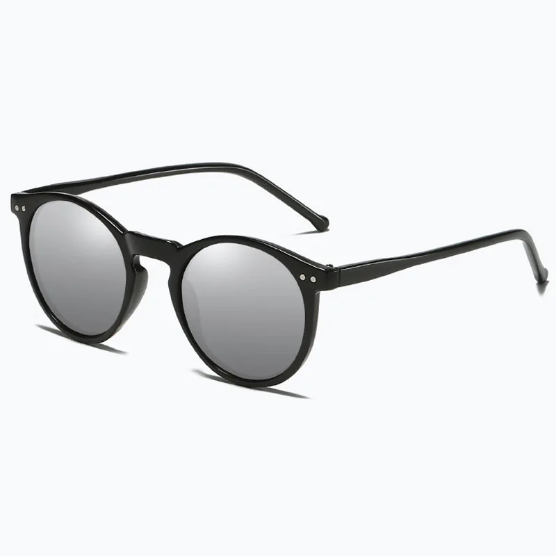 Модные солнцезащитные очки для мужчин и женщин Поляризованные Ретро брендовый дизайн круглые солнцезащитные очки оттенки Oculos De Sol UV400 очки - Цвет линз: 02