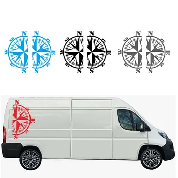 

100% Brand New Vinyl Decal Compass Totem Left And Right Decals For RV Caravan Camper Sun-resistant