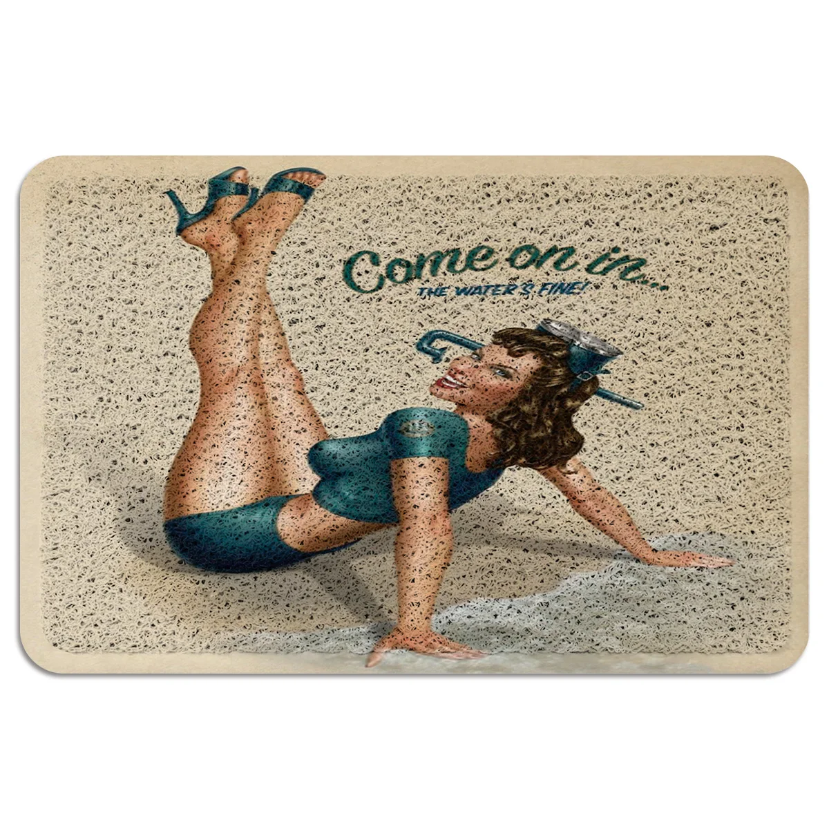 Vintage Pin Up Girls Doormat Carpet Cushion PVC Non-Slip Backing Front Entry Mats Home Decor Floor Rugs for Living Room Kitchen | Дом и сад