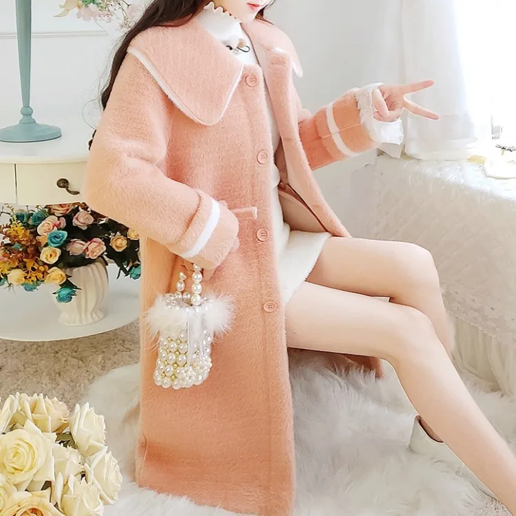 

2020 new fairy beauty hair coat woman fashion age reduction thin air coat Korean version tide