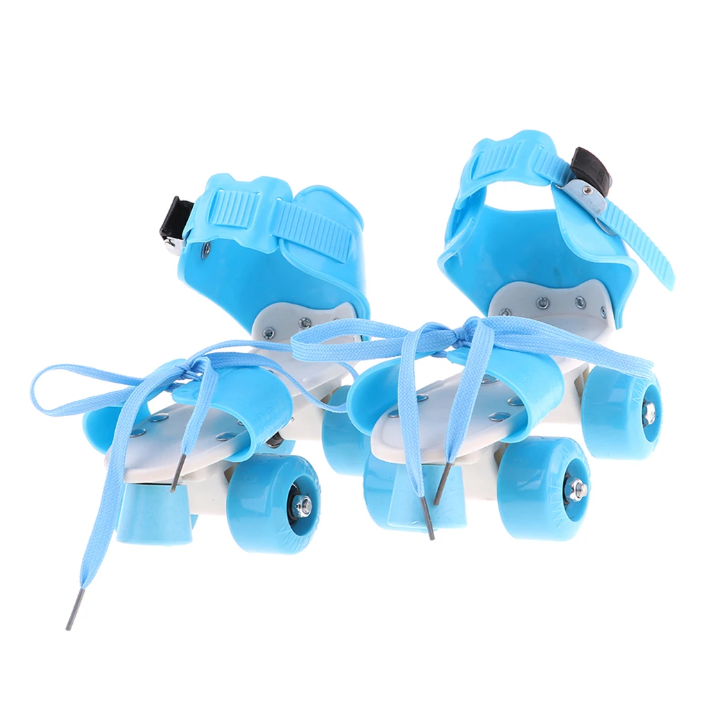 Детские Классические четырехколесные роликовые коньки, 4 колеса, уличные, для внутреннего баланса - Цвет: Синий