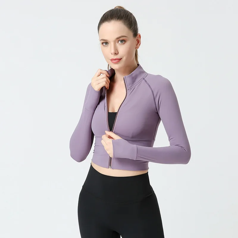 Yoga Gym Jacket For Girls Womens Yoga Jacket Long Sleeve Zip Up