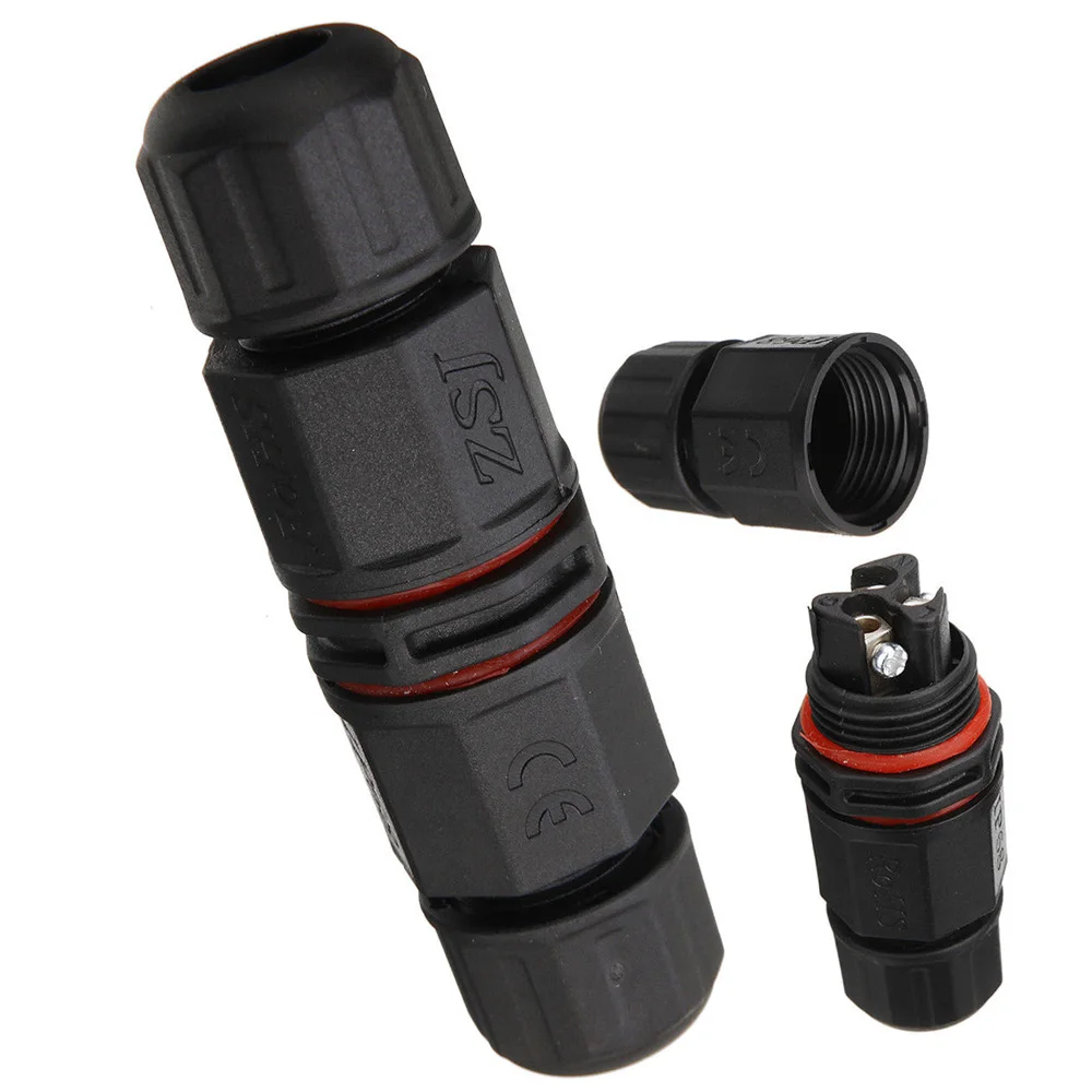 Провод разъем розетка черный 1 шт. водонепроницаемый электрический кабель 2 Pin 3