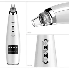 Вакуумный прибор для удаления угрей, электрический прибор для удаления угрей лица, вакуумный очиститель пор, экстрактор, 5 сменных всасывающих головок