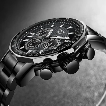 

LIGE 2020 Sport Quartz Watch Men Business Date Big Dial All Steel Militray Waterproof Clock Male Chronograph Relogio Masculino