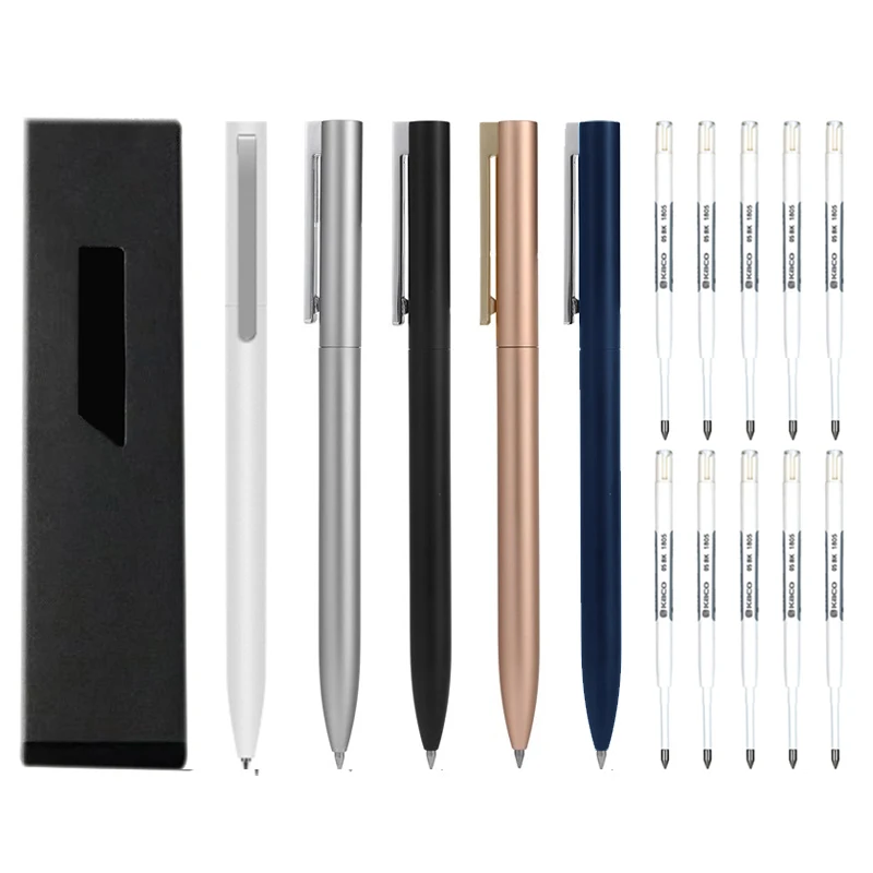 Rotierender Gelstift aus Metall mit Minen für Xiaomi, Metallschildstifte, Aluminiumlegierung, Business, Büro, Pу Deus Caneta, 0,5 mm, glattes Schreiben