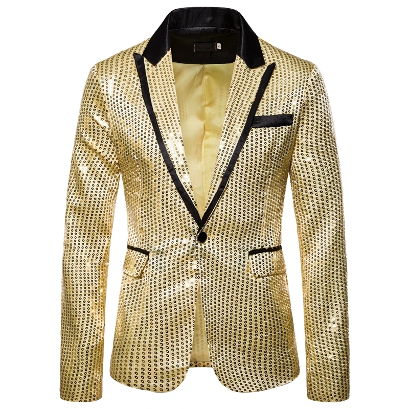 

HEFLASHOR Male Master Sequins Dresses Stage Costumes Men Suit Clothing Suits & Blazer Show Jacket Outerwear