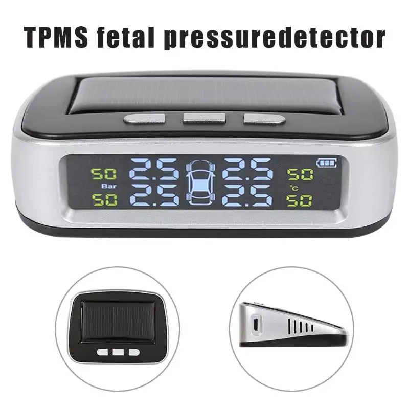 T03 Солнечная Автомобильная TPMS lcd автоматическая система контроля давления в шинах с 4 датчиками