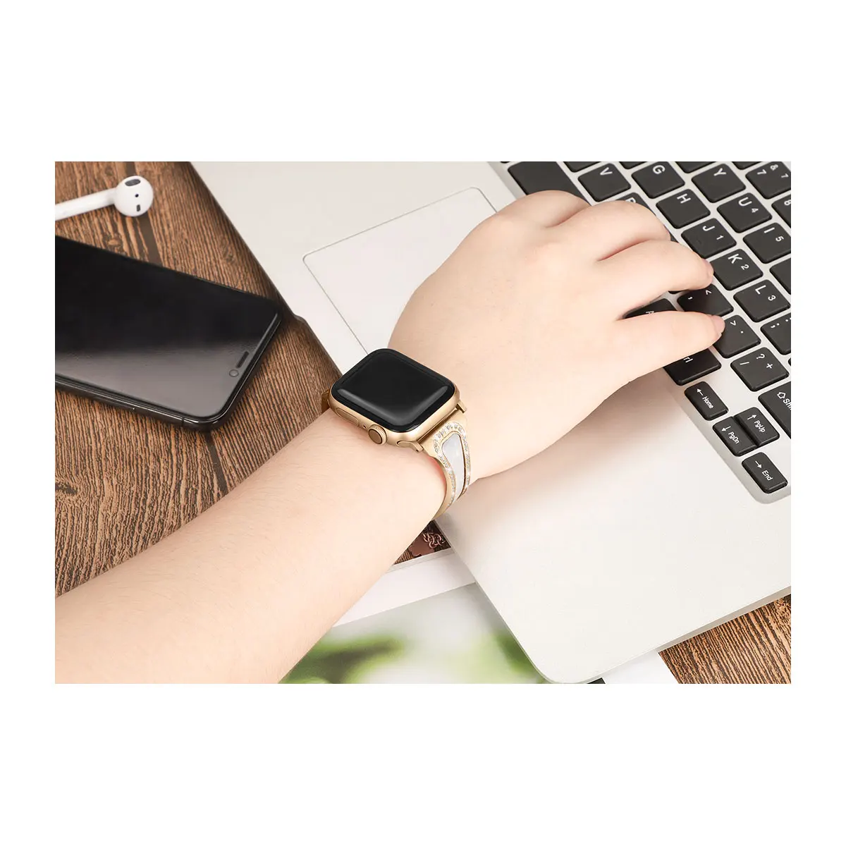 Ремешок из нержавеющей стали для Apple Watch 5 4 Band 40 мм 44 мм iWatch band 38 мм 42 мм Алмазный полимерный браслет ремешок для Apple watch 3 2 1
