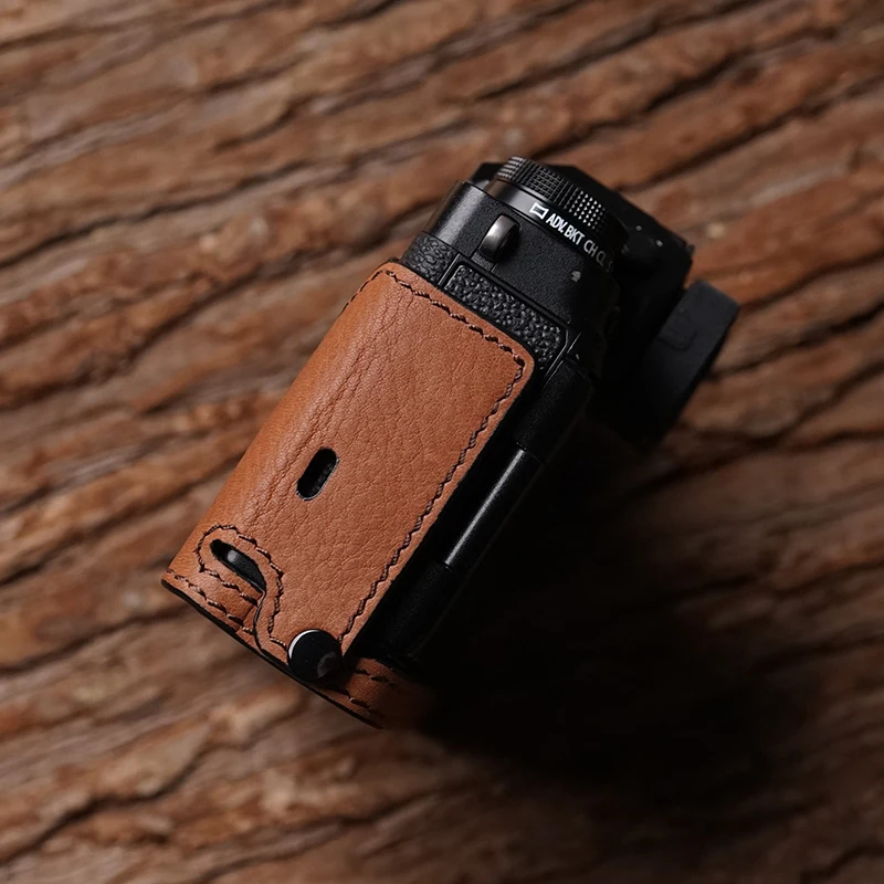 Case da Câmera de Couro Fuji Câmera Stone Artesanal Genuíno Vídeo Meio Bolsa Bodysuit X-t4 Xt4 Mr. - Image 2