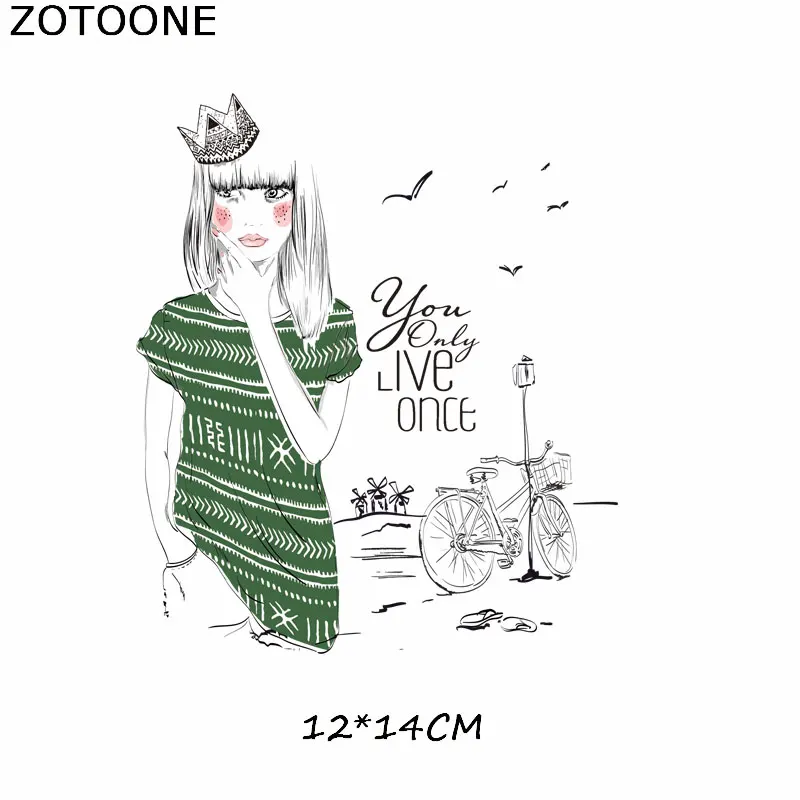 ZOTOONE красивая девушка наклейки для железной передачи одежды DIY аксессуары футболки Платья моющиеся теплопередачи H - Цвет: ZT0491