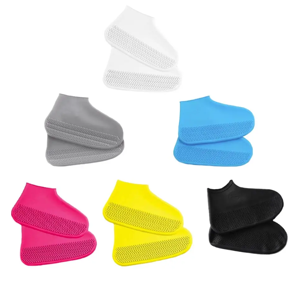 

2 Pairs Boots Silicone Waterproof Shoe Cover Unisex No Slip Silicone Rubber Shoe Protectors Indoor Outdoor Rainy Days Reusable