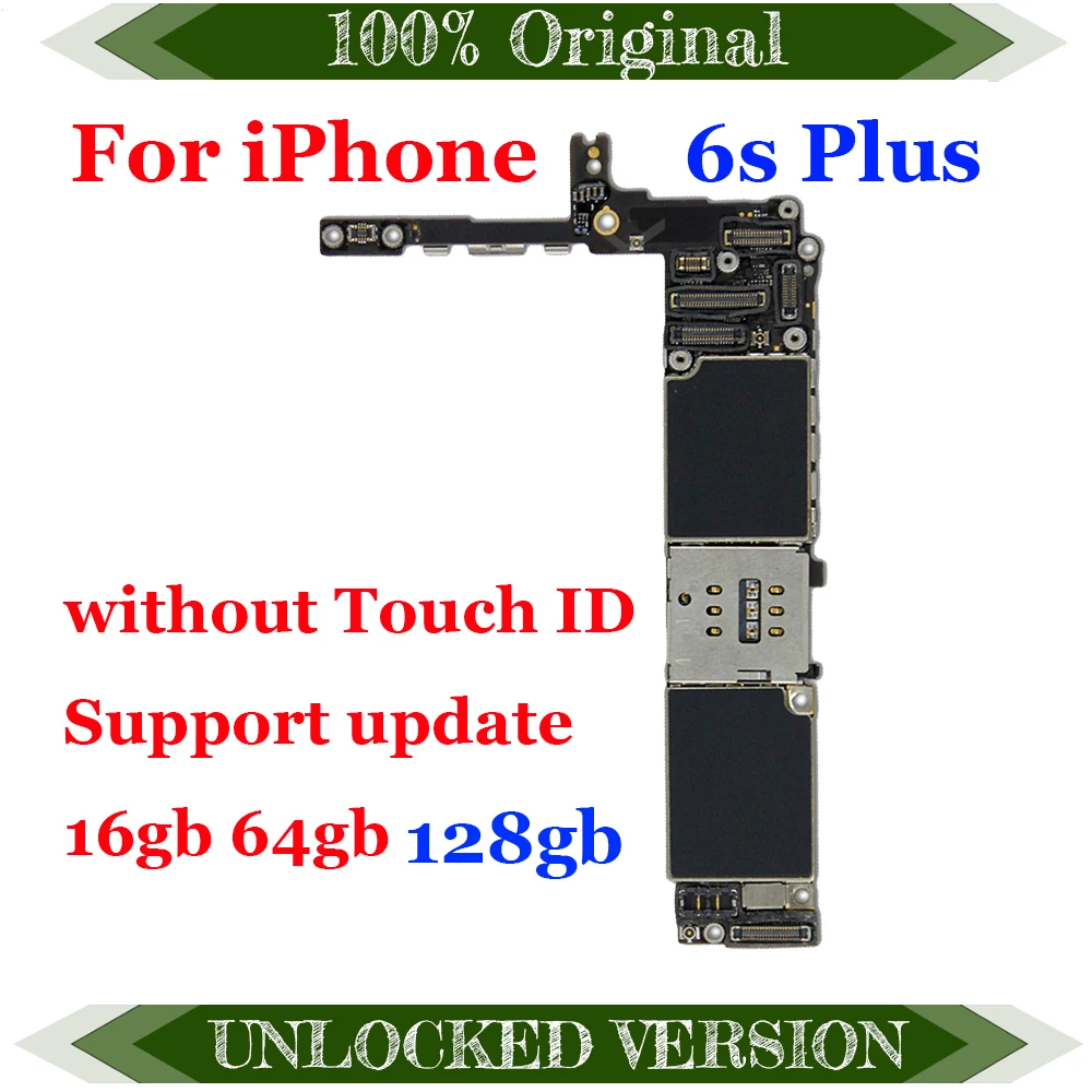 Для iphone 6s plus материнская плата печатная плата для 16 Гб/64/128 ГБ с прошивкой с защитой от отпечатков пальцев разблокированная iCloud для iphone 6s plus для материнской платы