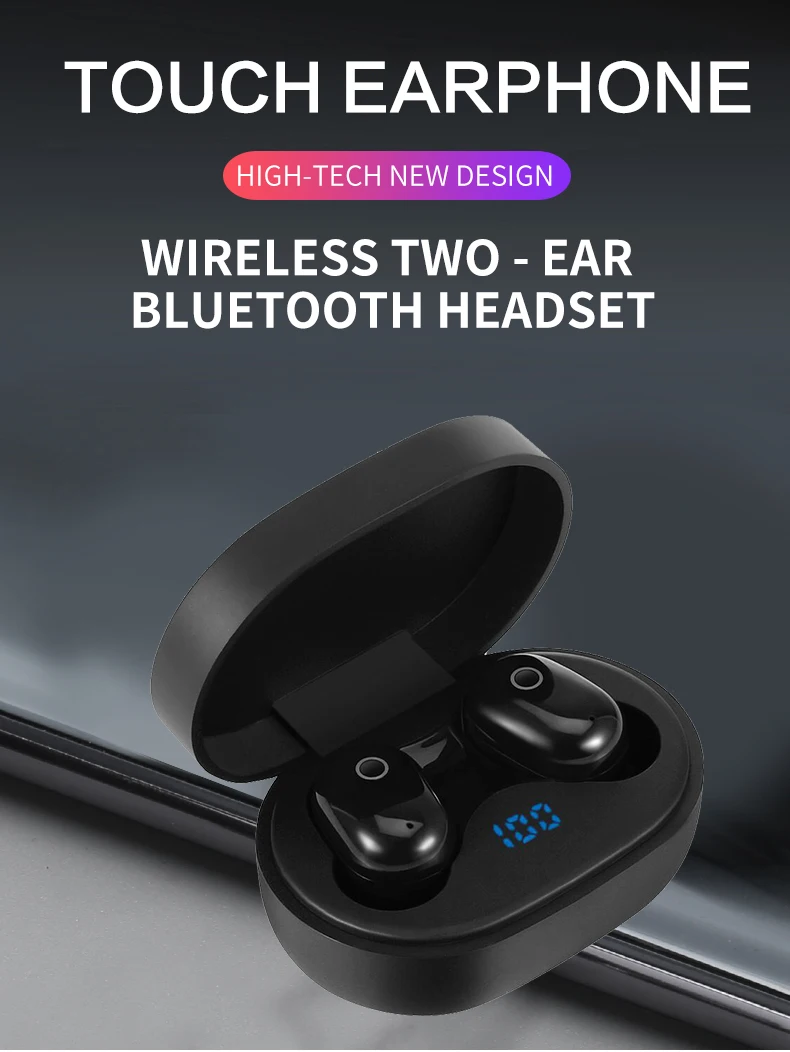 Беспроводные Bluetooth наушники V5.0 светодиодный дисплей Touch TWS Беспроводные наушники с внешним аккумулятором гарнитура с микрофоном Bluetooth наушники