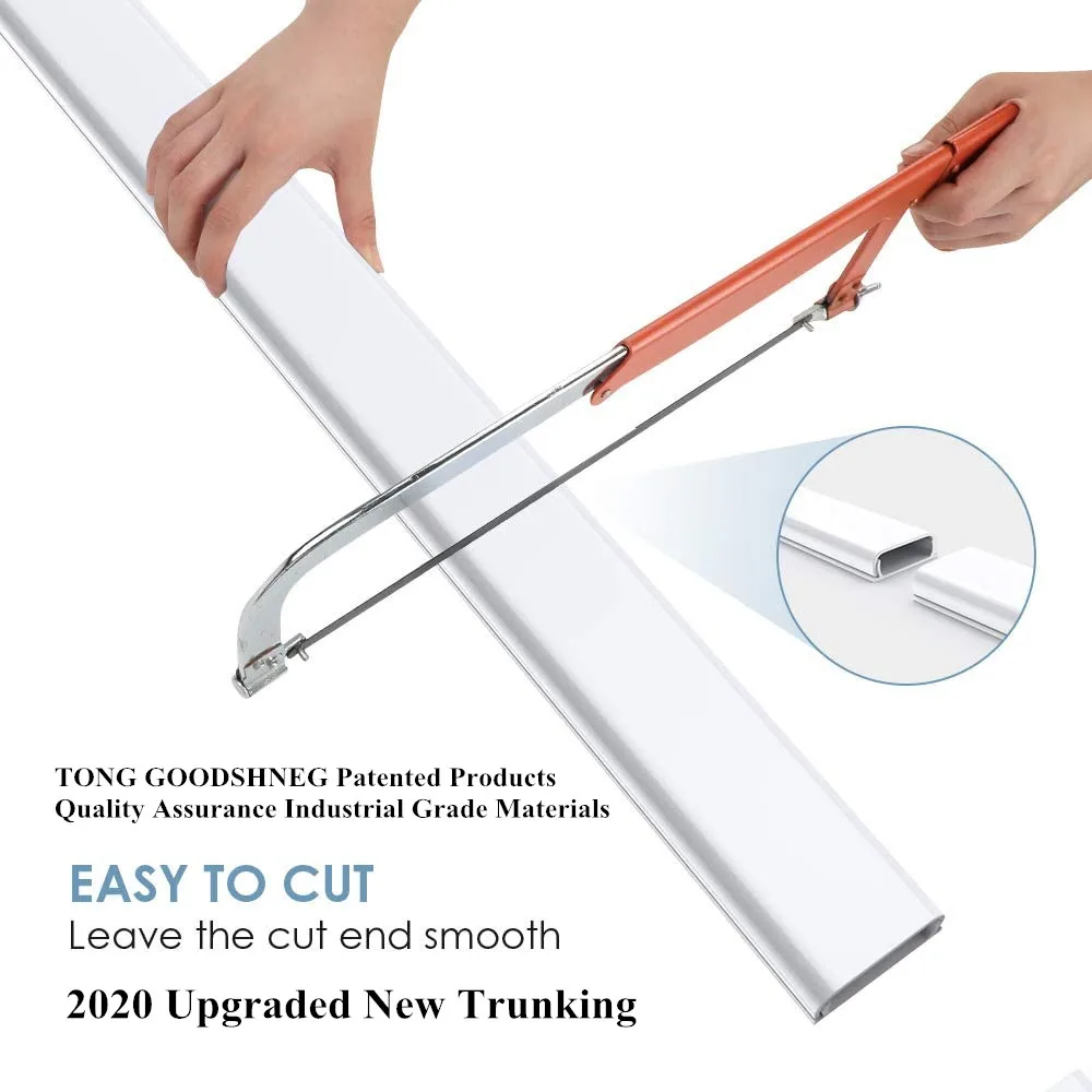 2.36''X0.75''TV Cord Cover,Wider Cable Cover for Wall Mounted TV,Large Capacity Cuttable Pre-Drilled PVC Cable Concealer Raceway