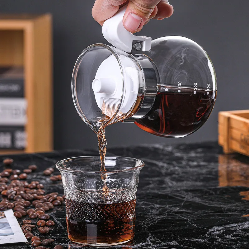 Glass Coffee Maker Pot Cute 300ml Pitcher Hand Drip Coffee Jug Household  Coffeeware Heat-Resisting Coffe Kettle Filter Teapot