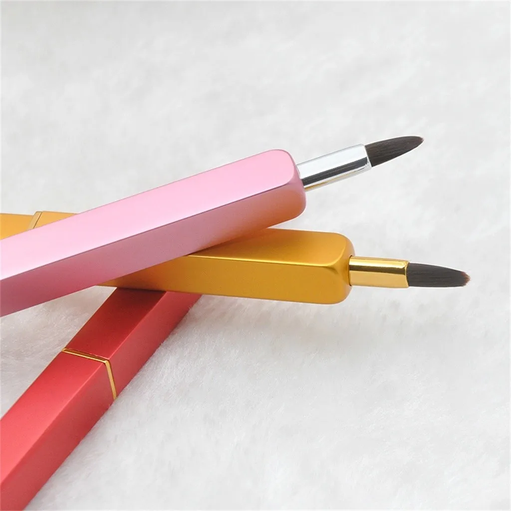Portable Retractable Lip Brush Artificial Fiber Hair Lipstick Color Makeup Cosmetic Tool For Lips Makeup Brush