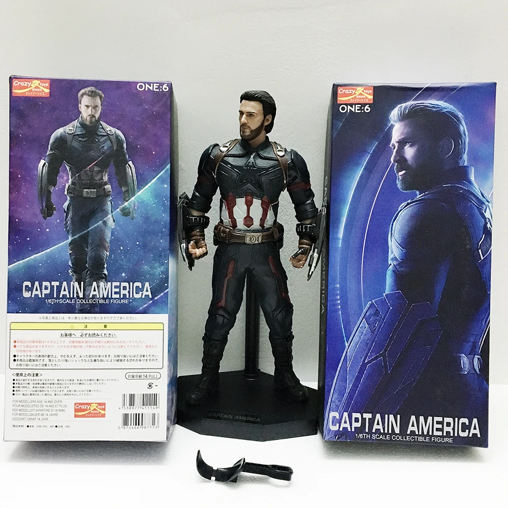 30 см Сумасшедшие игрушки Marvel Мстители Американский капитан статуя ПВХ фигурка модель игрушка; подарок