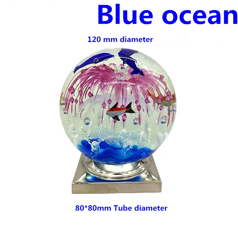 80X80 Blue ocean 304 квадратное сиденье из нержавеющей стали, хрустальный шар, соединительный шар, лестничные перила, уличное ограждение, украшение интерьера - Цвет: 80X80 Blue ocean