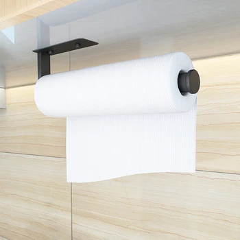 

1Pc Practical Wall-mounted Space Aluminum Kitchen Storage Rack Cling Film Roll Holder