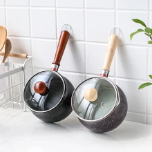 Японский стиль, маленький молочный горшок для детского питания, бытовой антипригарный Многофункциональный Снежный противень, плоская сковорода для приготовления лапши, супа, Рисового тушеного горшка