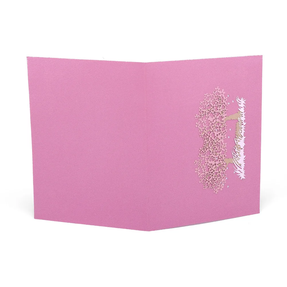  10pcs 20x15cm 3d laser cut pop up sakura tree japanese wedding invitation cards with envelopes wedd - 33058555287
