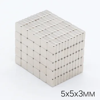 

200pcs 5x5x3 mm Mini Grade Super Strong Powerful Magnet Block NdFeB 5x5x3mm Cuboid Rare Earth Neodymium permanent Magnets