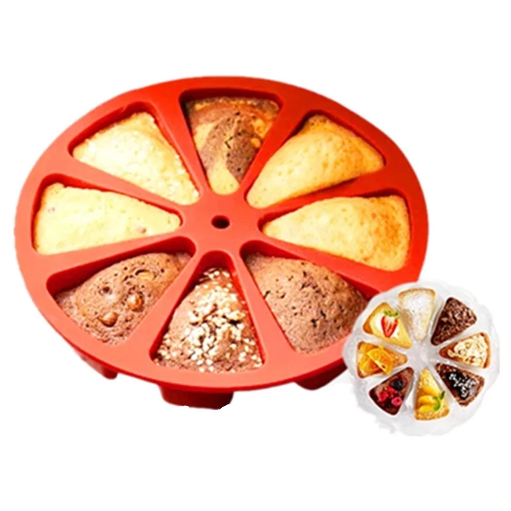 8 ячеек силиконовая тарелка для пиццы форма торта сделай сам оранжевого цвета