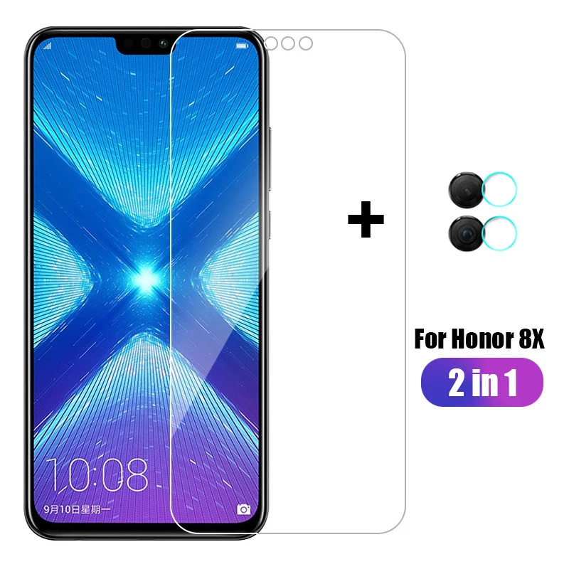 2 в 1 для huawei Honor 8X Закаленное стекло протектор экрана+ объектив камеры мягкая пленка для huawei Honor 8X JSN L22 L21 защитная пленка