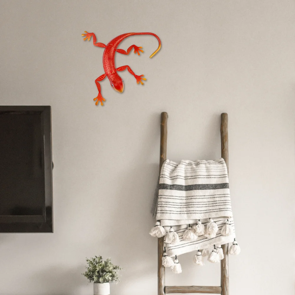 1Pc 3D Metal Gecko Wall Art Sculpture Decor Outdoor Indoor Hanging Ornament | Дом и сад