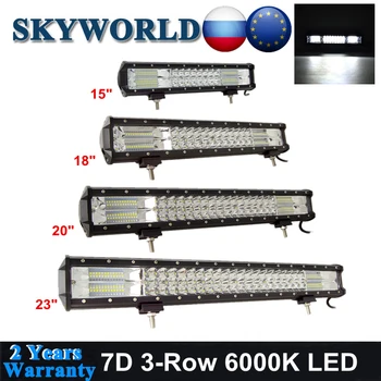 

15" 18" 20" 23" inch LED Light Bar Spot Flood Combo 216W 252W 288W 324W Led Bar 4x4 For ATV SUV Offroad LED Work Light 12V 24V