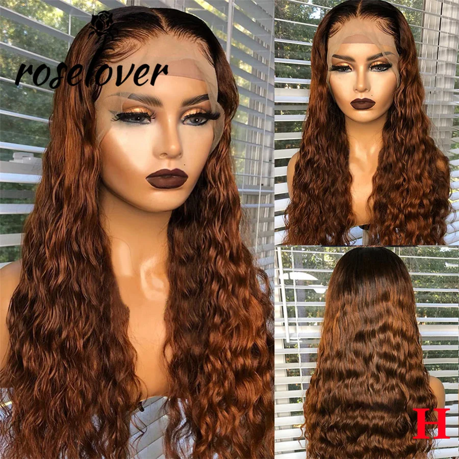 

1B/30 Colored Curly Lace Wigs 13x6 Lace Front Human Hair Wigs 150% Peruvian Remy Ombre Honey Blonde Lace Front Wigs Pre Plucked