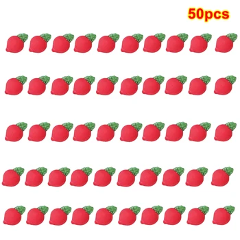 

50Pcs Miniature Fruit And Vegetable Toys Model Kitchen Food Decoration For 1:12 Dollhouse Accessories Red Carrot Head