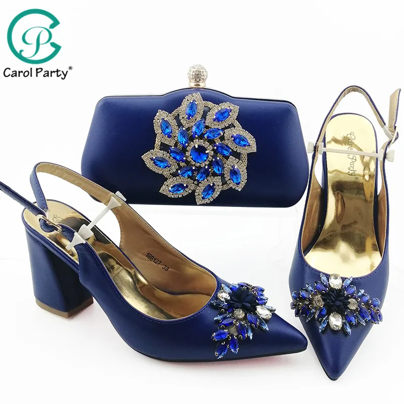 navy blue shoes and bag for wedding