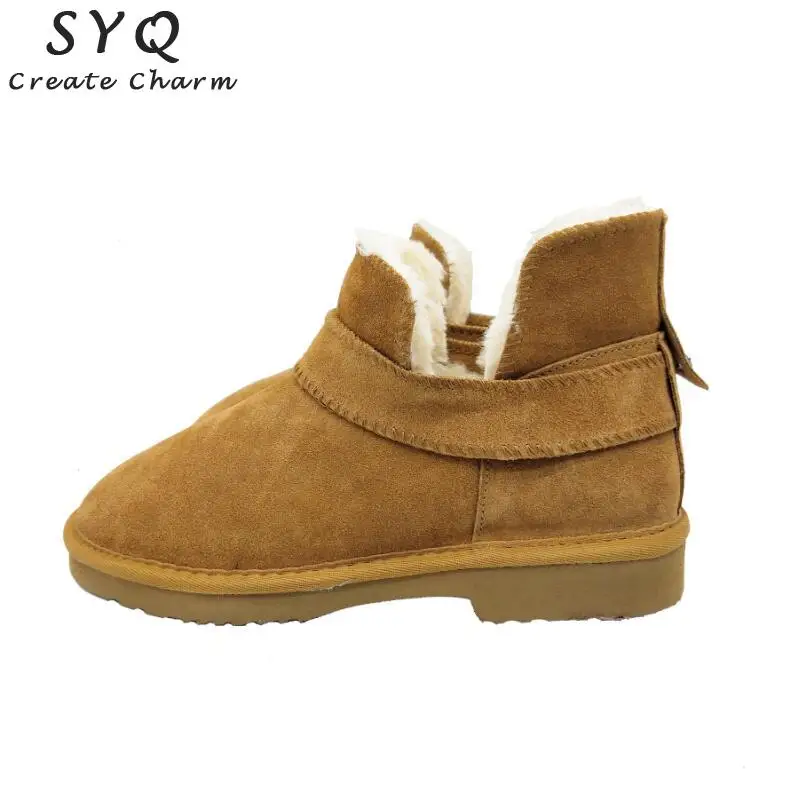 2019 Brand High Quality women shoes winter snow boots genuine leather snow boots female botas Low-heeled for footwear zapatos