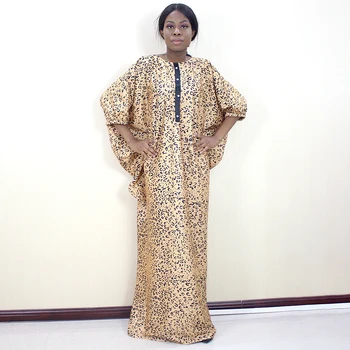 

African Dresses For Women Dashiki Print Round neck Half Sleeve Decorative button Plus Size Dress