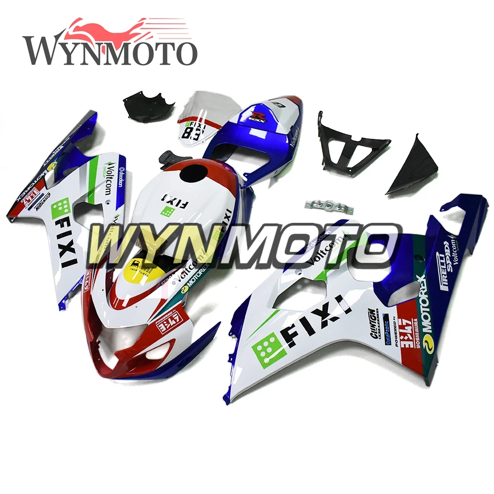 Complete Fairings For Suzuki GSXR600 750 04-05 2004 2005 K4 Injection ABS Plastics Full Bodywork FIX Blue White Red Cowlings