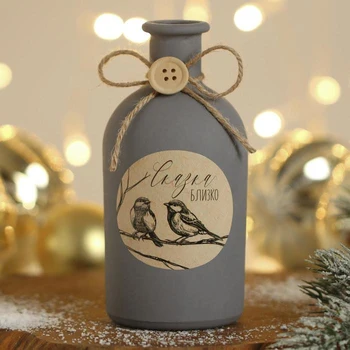 

Glass vase "Fairy Tale is Close", gray