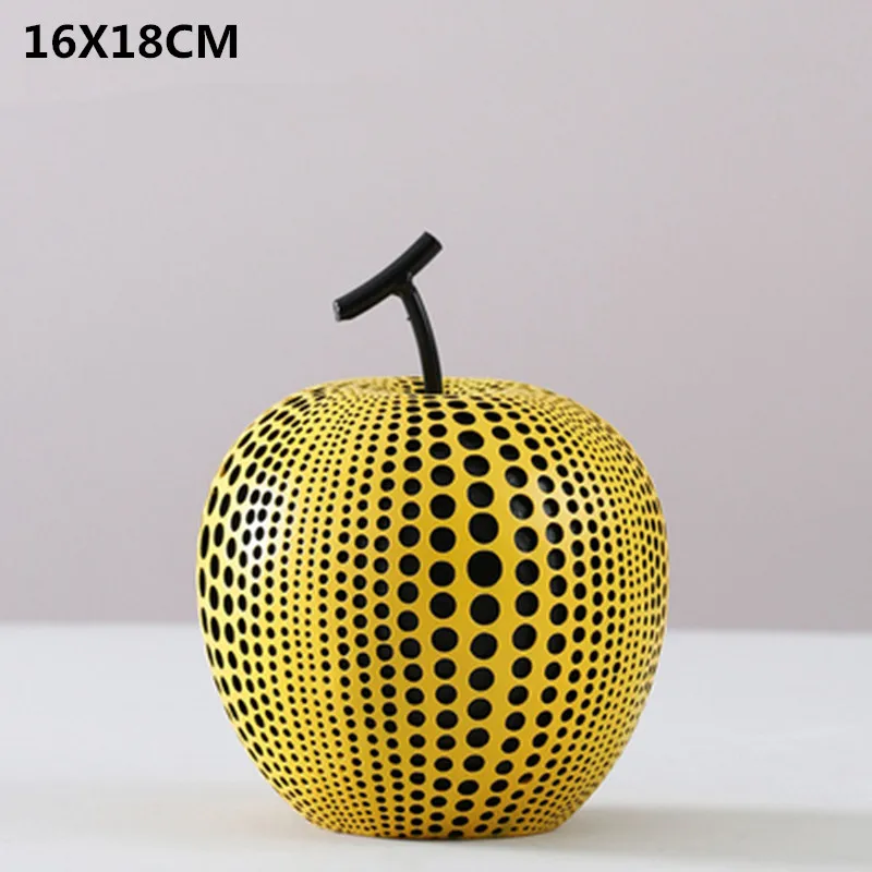 Yayoi Kusama волна точка груша смолы ремесленника рабочего украшения гостиной моды моделирование фигурки фруктов X1763 - Цвет: B