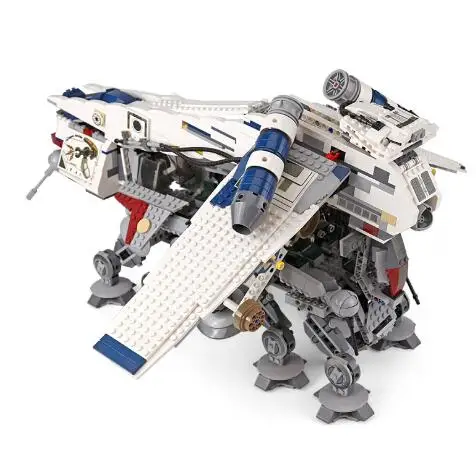 lettelse Leopard Berettigelse 05053 Star Wars Republic Dropship with AT-OT Walker Set Building Blocks  Bricks Compatible 10195 Toys