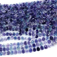 Флюорит фиолетовый квадратный граненый 10*4 мм для DIY изготовления ювелирных изделий свободные бусины FPPJ бусины Природный камень Пряжка мира