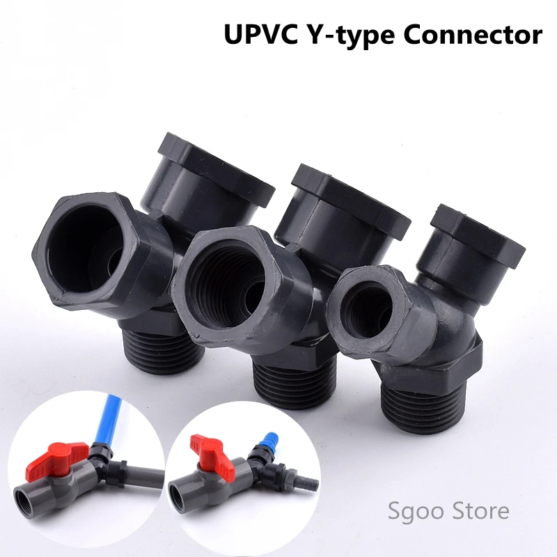 

1pc 1/2''-20mm/1/2''-1/4''/1/2''-1/2''UPVC Y-type Tee Connector Garden Irrigation Accessories Fish Tank Aquarium PVC Joint