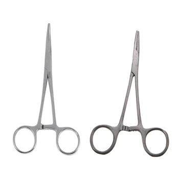 

HOT-2Pcs Fishing Stainless Steel Hemostat Forceps Locking Clamps - Curved Hemostat Tool 6.3 Inch Length & Straight Hemostatic Fo