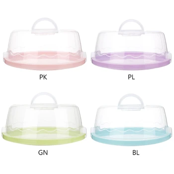 

Portable Plastic Round Cake Box Cupcake Dessert Container Case Sealing Handheld Carrier Wedding Birthday Kitchen Supplies