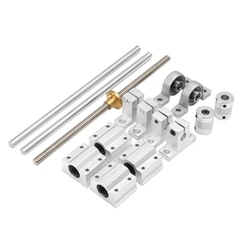

15Pcs 400Mm Optical Axis Guide Bearing Housings Linear Rail Shaft Support Screws Set