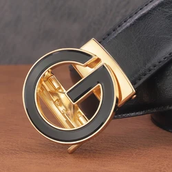 Fashion Suit Belt Back G Letter Automatic Buckle Designer Belt Men's Leather Blue 3.5 cm Wide Casual High Quality