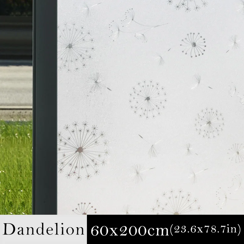 Dandelion 60x200cm DICOR 40/50/60*200 см тиснением Декоративная пленка Водонепроницаемый матовый оконная пленка для окна конфиденциальности статического цепляться Стекло наклейки - Цвет: Dandelion 60x200cm